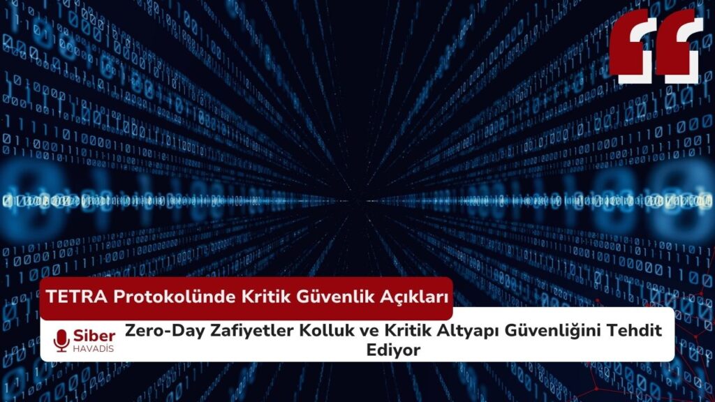 TETRA protokolü güvenlik açıkları ve zero-day zafiyetleri hakkında siber güvenlik temalı görsel