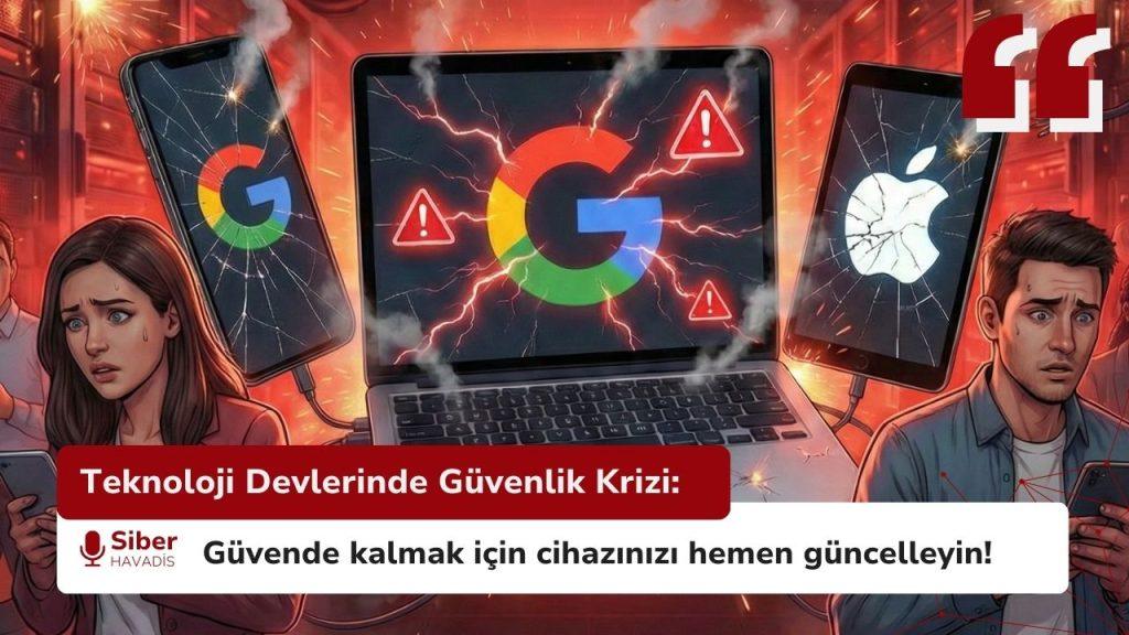 Google ve Apple'da Eş Zamanlı Güvenlik Krizi: Kullanıcılar Acil Güncelleme Yapmalı Dev şirketlerde eş zamanlı güvenlik krizi
