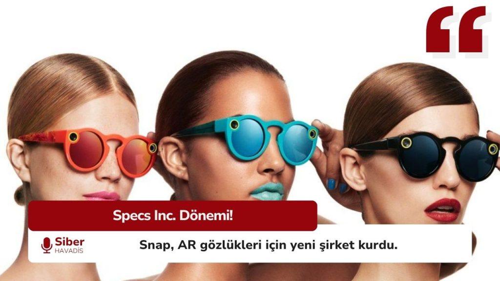 Snapchat AR Dünyasında Yeni Dönemi Başlatıyor Snap Inc.’in Specs Inc. markasıyla geliştirdiği artırılmış gerçeklik akıllı gözlük projesini gösteren AR teknoloji görseli