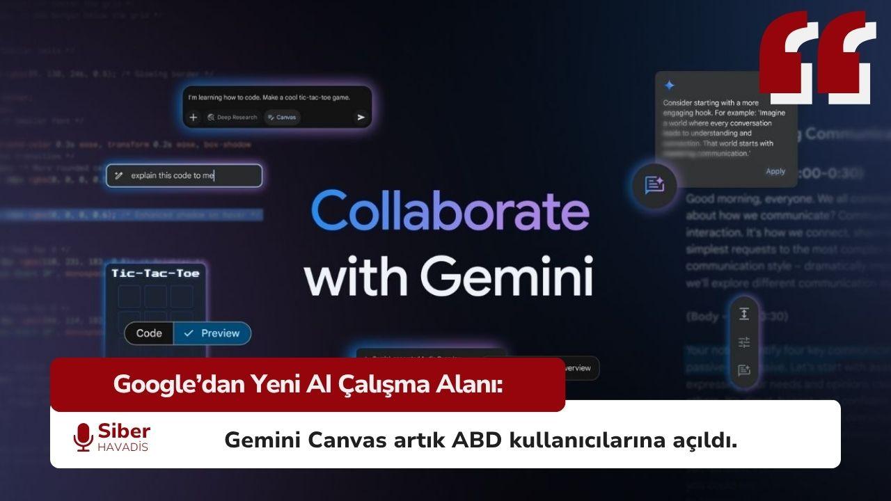 Google Arama Motoru, Gemini Canvas Yapay Zeka Modunu ABD Kullanıcılarına Açtı