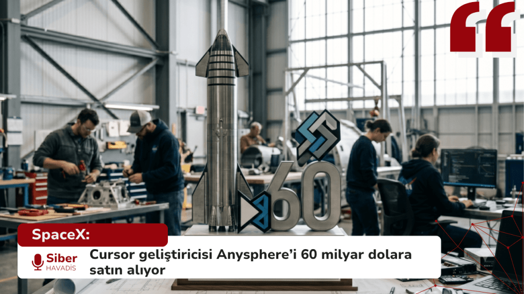 SpaceX, Cursor'ın geliştiricisi Anysphere'i 60 milyar dolarlık bir anlaşmayla satın alıyor.