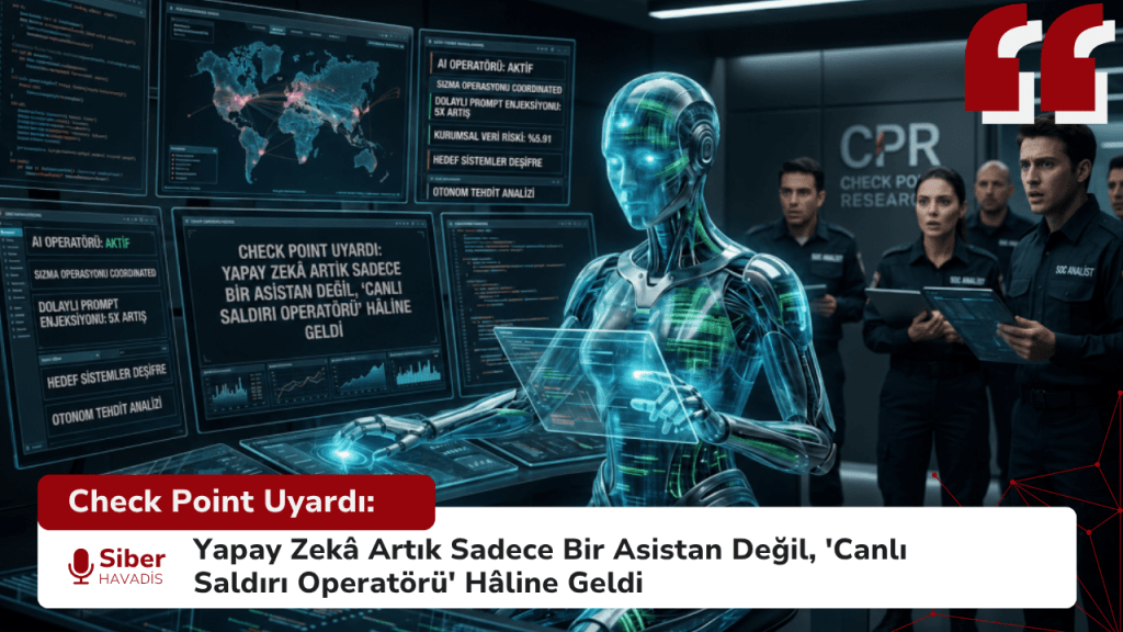 Check Point Uyardı: Yapay Zekâ Artık Sadece Bir Asistan Değil, 'Canlı Saldırı Operatörü' Hâline Geldi Check Point Uyardı: Yapay Zekâ Artık Sadece Bir Asistan Değil, 'Canlı Saldırı Operatörü' Hâline Geldi