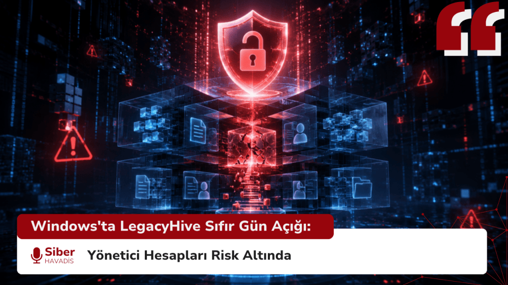 Windows'ta LegacyHive Sıfır Gün Açığı: Yönetici Hesapları Risk Altında Windows'ta LegacyHive Sıfır Gün Açığı: Yönetici Hesapları Risk Altında