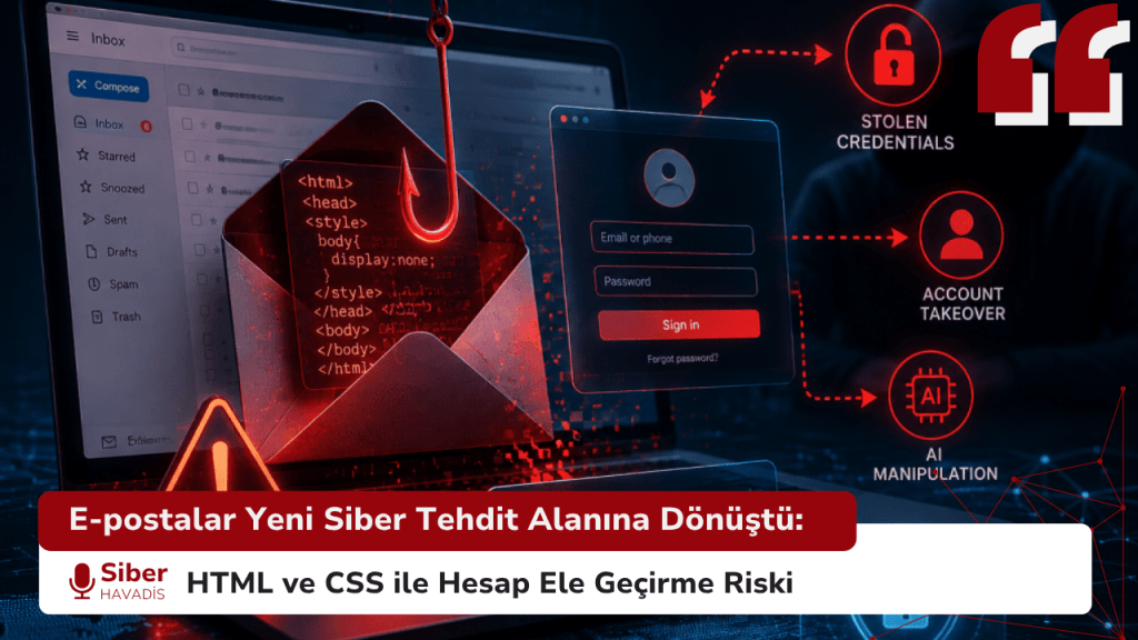 E-postalar Yeni Siber Tehdit Alanına Dönüştü: HTML ve CSS ile Hesap Ele Geçirme Riski E-postalar Yeni Siber Tehdit Alanına Dönüştü: HTML ve CSS ile Hesap Ele Geçirme Riski