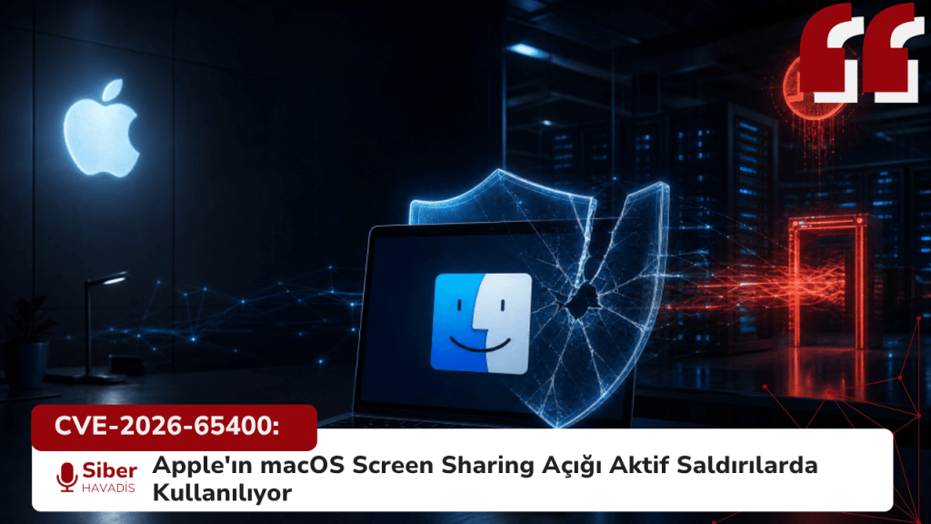 CVE-2026-65400: Apple'ın macOS Screen Sharing Açığı Aktif Saldırılarda Kullanılıyor CVE-2026-65400: Apple'ın macOS Screen Sharing Açığı Aktif Saldırılarda Kullanılıyor
